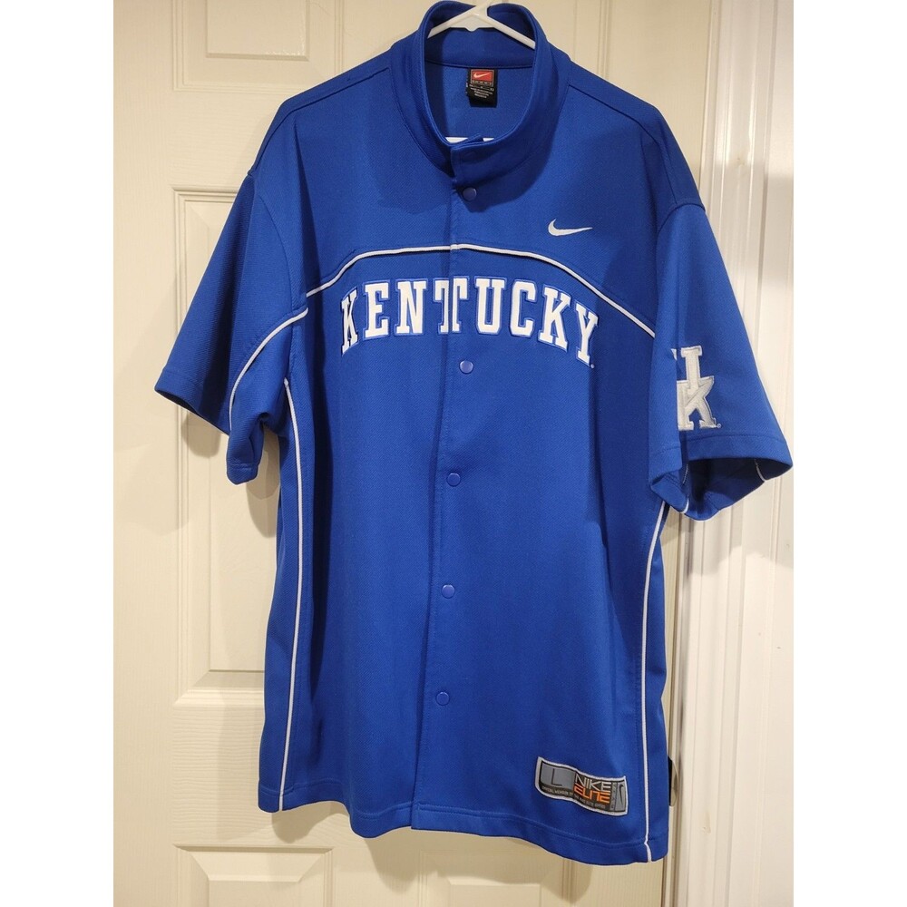 Vintage Nike Elite Kentucky Wildcats Warmup Shirt Jersey Blue XL